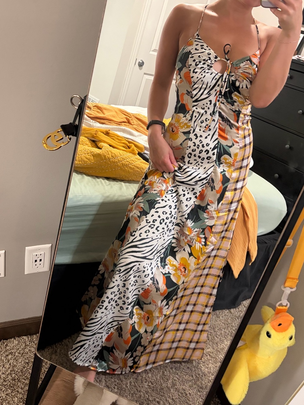 ASOS Mixed-Print Maxi Dress